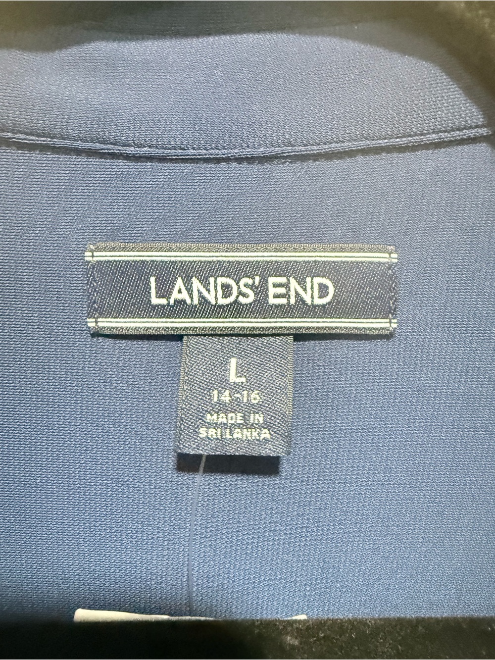 Lands' End Navy Shirt Dress L - Picture 2 of 9